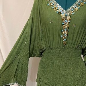 Major de dilemma long sleeve hippy off the shoulder blouse